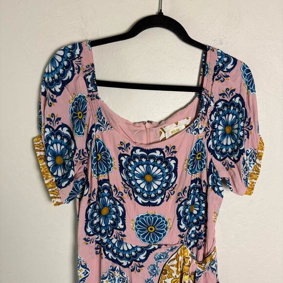 Maeve Anthropologie Pink Resort Wrap Dress Size 12 - Picture 3 of 16